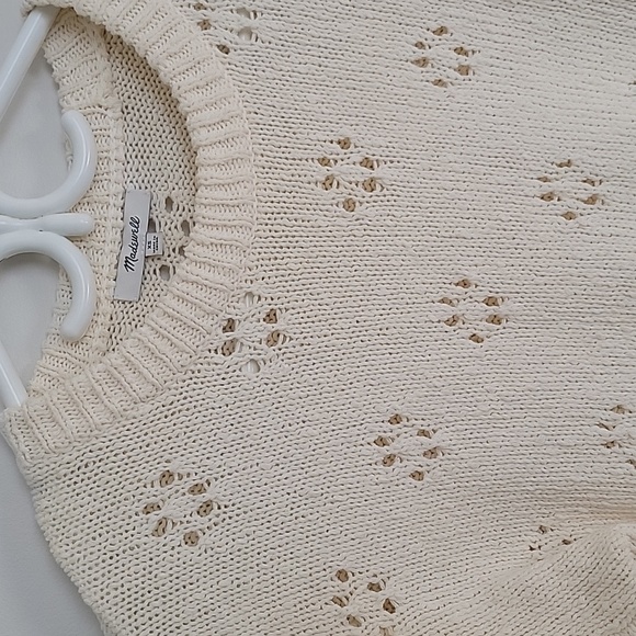 Madewell Cream Colored 100% Cotton Sweater Sz XS oversized NWOT - Picture 2 of 8